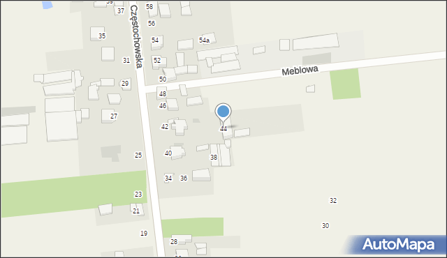 Czarny Las, Częstochowska, 44, mapa Czarny Las