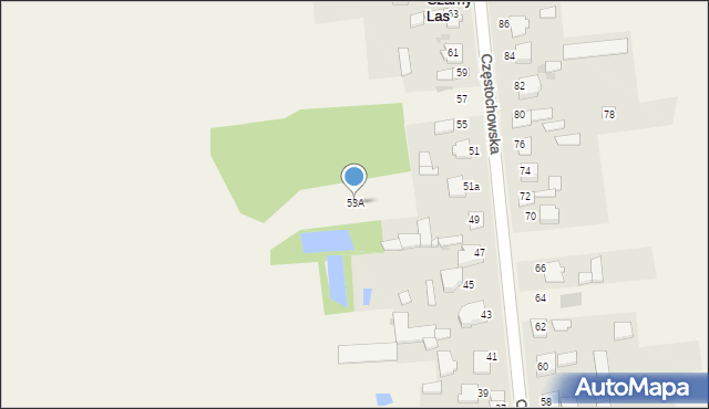 Czarny Las, Częstochowska, 53A, mapa Czarny Las