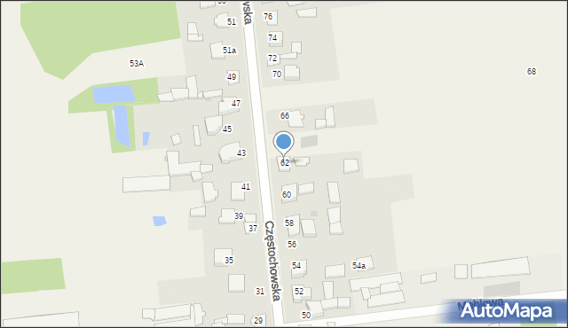 Czarny Las, Częstochowska, 62, mapa Czarny Las