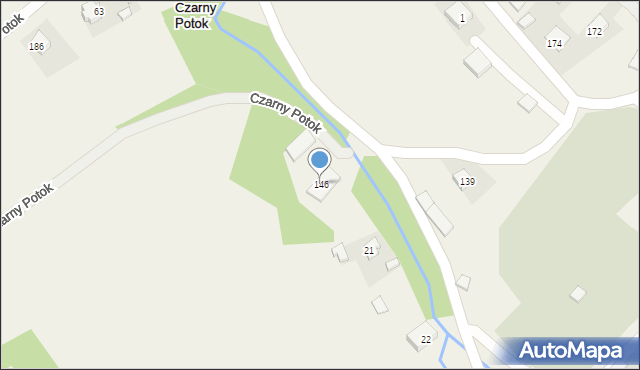 Czarny Potok, Czarny Potok, 146, mapa Czarny Potok