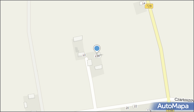 Czartoszowy, Czartoszowy, 13A, mapa Czartoszowy