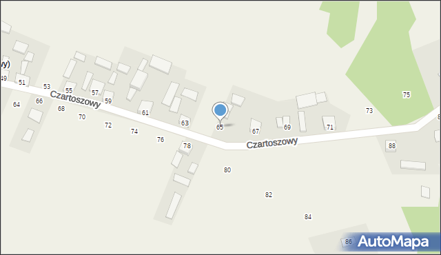 Czartoszowy, Czartoszowy, 65, mapa Czartoszowy