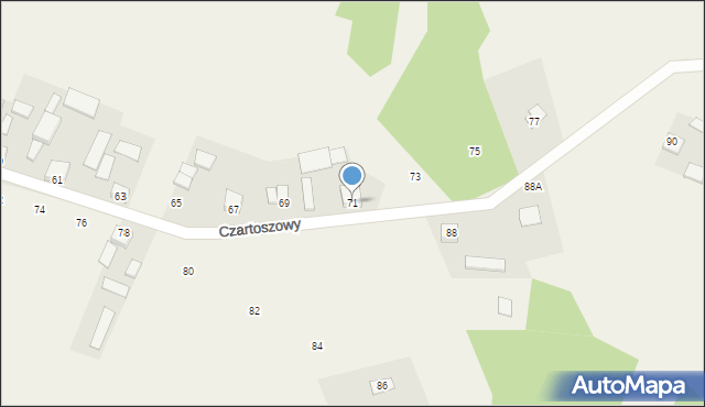 Czartoszowy, Czartoszowy, 71, mapa Czartoszowy