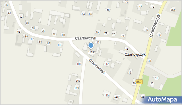 Czartowczyk, Czartowczyk, 113A, mapa Czartowczyk