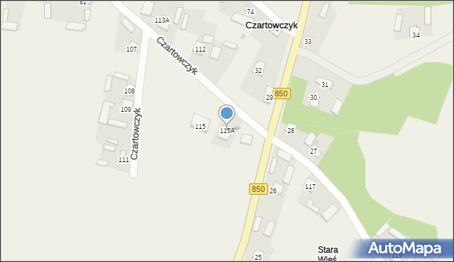 Czartowczyk, Czartowczyk, 115A, mapa Czartowczyk