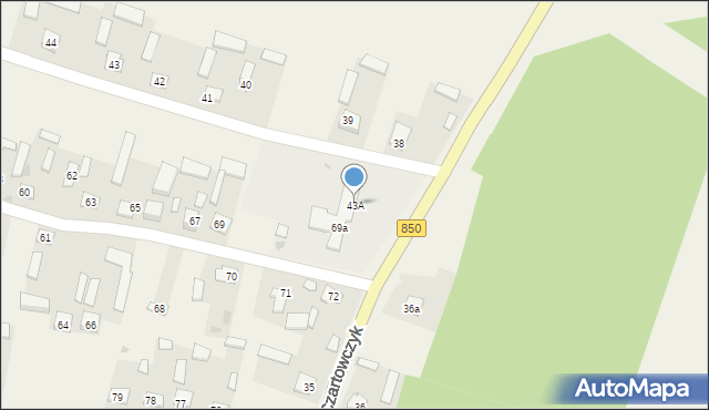 Czartowczyk, Czartowczyk, 43A, mapa Czartowczyk