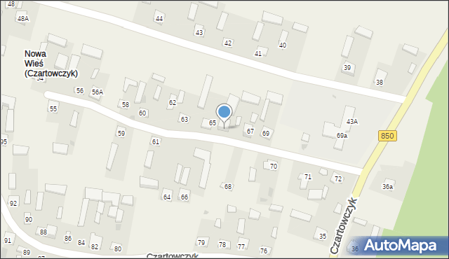 Czartowczyk, Czartowczyk, 65A, mapa Czartowczyk