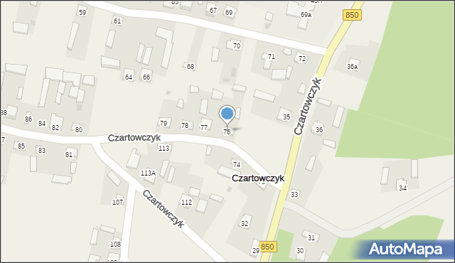 Czartowczyk, Czartowczyk, 76, mapa Czartowczyk