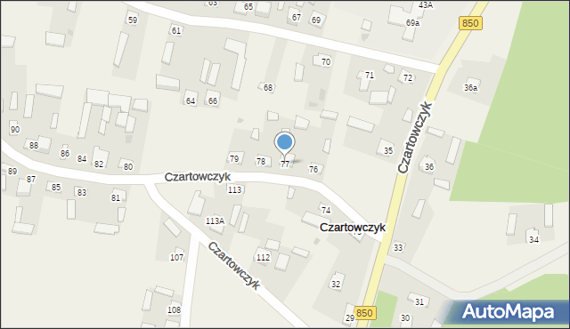 Czartowczyk, Czartowczyk, 77, mapa Czartowczyk