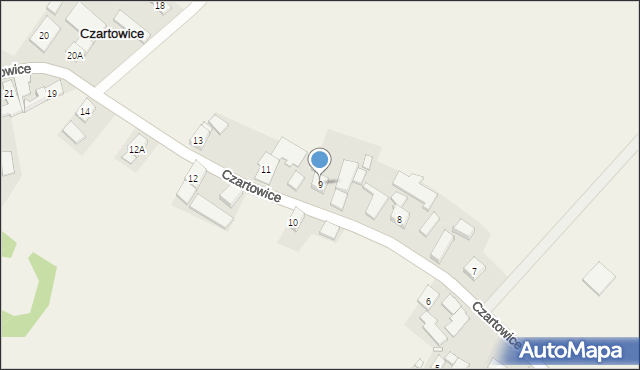 Czartowice, Czartowice, 9, mapa Czartowice