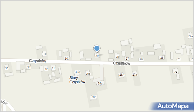 Cząstków, Cząstków, 29, mapa Cząstków