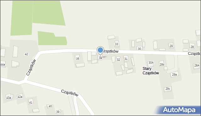 Cząstków, Cząstków, 34, mapa Cząstków