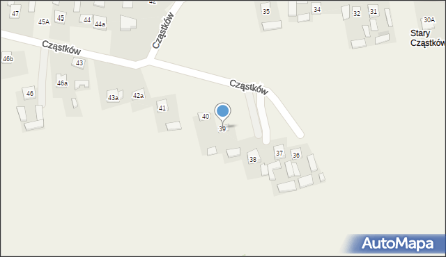 Cząstków, Cząstków, 39, mapa Cząstków