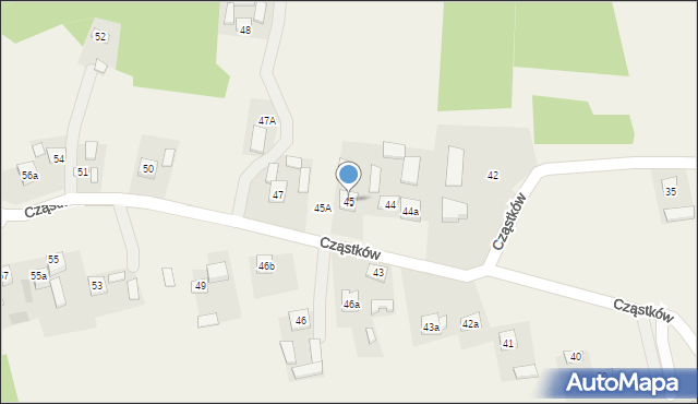 Cząstków, Cząstków, 45, mapa Cząstków