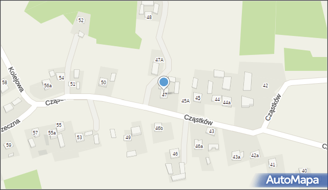 Cząstków, Cząstków, 47, mapa Cząstków
