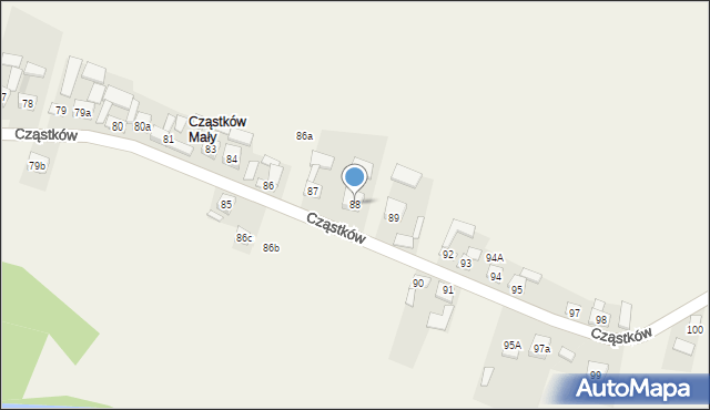 Cząstków, Cząstków, 88, mapa Cząstków