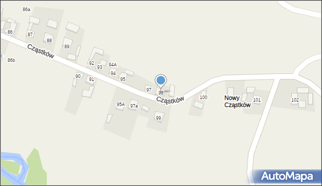 Cząstków, Cząstków, 98, mapa Cząstków