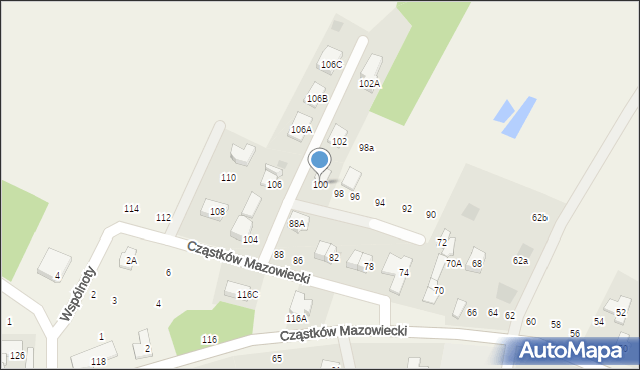 Cząstków Mazowiecki, Cząstków Mazowiecki, 100, mapa Cząstków Mazowiecki