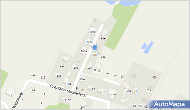 Cząstków Mazowiecki, Cząstków Mazowiecki, 102, mapa Cząstków Mazowiecki