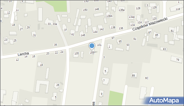 Cząstków Mazowiecki, Cząstków Mazowiecki, 103, mapa Cząstków Mazowiecki