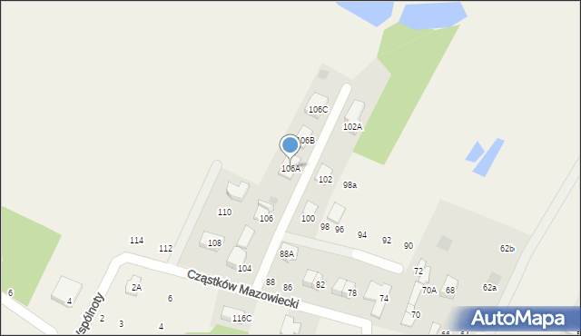 Cząstków Mazowiecki, Cząstków Mazowiecki, 106A, mapa Cząstków Mazowiecki