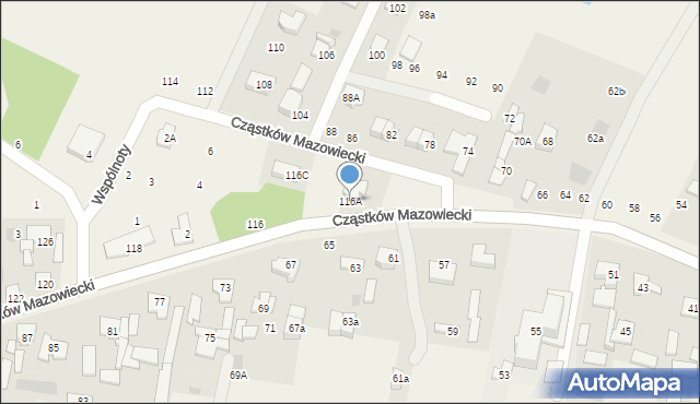 Cząstków Mazowiecki, Cząstków Mazowiecki, 116A, mapa Cząstków Mazowiecki