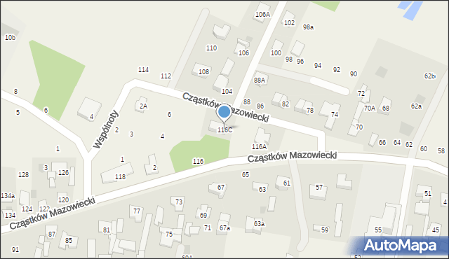 Cząstków Mazowiecki, Cząstków Mazowiecki, 116C, mapa Cząstków Mazowiecki
