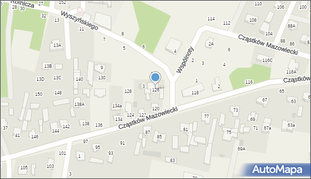 Cząstków Mazowiecki, Cząstków Mazowiecki, 126, mapa Cząstków Mazowiecki
