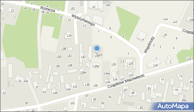 Cząstków Mazowiecki, Cząstków Mazowiecki, 130, mapa Cząstków Mazowiecki