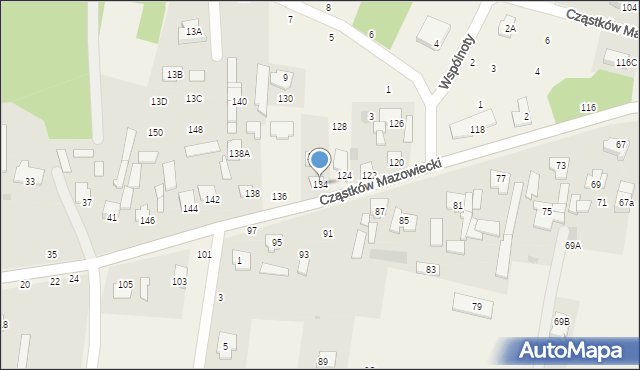 Cząstków Mazowiecki, Cząstków Mazowiecki, 134, mapa Cząstków Mazowiecki