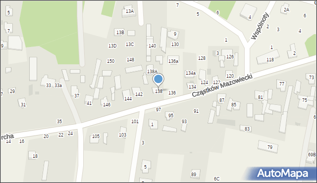 Cząstków Mazowiecki, Cząstków Mazowiecki, 138, mapa Cząstków Mazowiecki