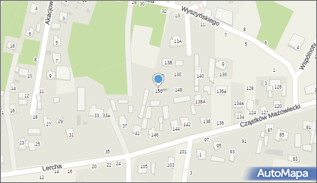 Cząstków Mazowiecki, Cząstków Mazowiecki, 150, mapa Cząstków Mazowiecki