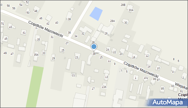 Cząstków Mazowiecki, Cząstków Mazowiecki, 19, mapa Cząstków Mazowiecki