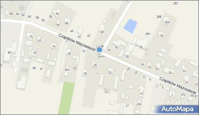Cząstków Mazowiecki, Cząstków Mazowiecki, 27, mapa Cząstków Mazowiecki