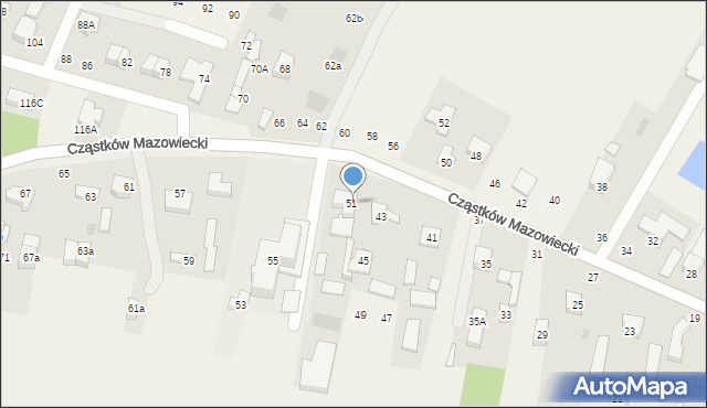 Cząstków Mazowiecki, Cząstków Mazowiecki, 51, mapa Cząstków Mazowiecki