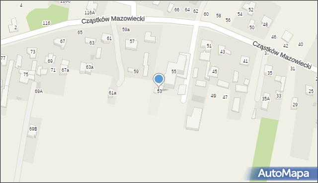 Cząstków Mazowiecki, Cząstków Mazowiecki, 53, mapa Cząstków Mazowiecki