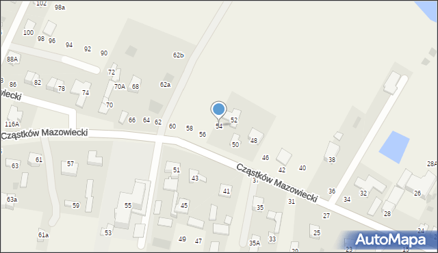 Cząstków Mazowiecki, Cząstków Mazowiecki, 54, mapa Cząstków Mazowiecki