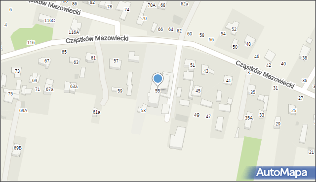 Cząstków Mazowiecki, Cząstków Mazowiecki, 55, mapa Cząstków Mazowiecki