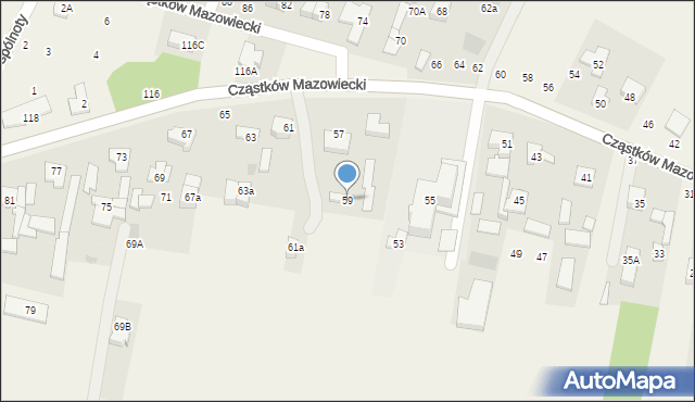 Cząstków Mazowiecki, Cząstków Mazowiecki, 59, mapa Cząstków Mazowiecki