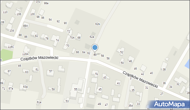 Cząstków Mazowiecki, Cząstków Mazowiecki, 60, mapa Cząstków Mazowiecki