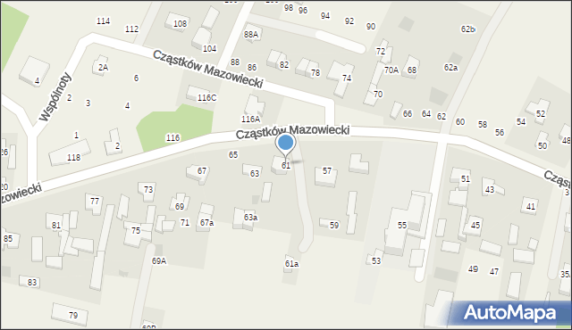 Cząstków Mazowiecki, Cząstków Mazowiecki, 61, mapa Cząstków Mazowiecki