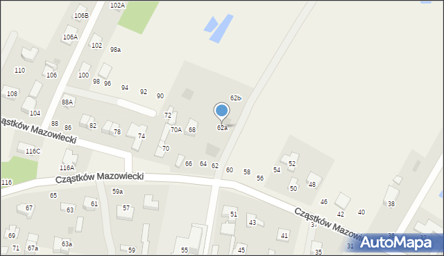 Cząstków Mazowiecki, Cząstków Mazowiecki, 62a, mapa Cząstków Mazowiecki