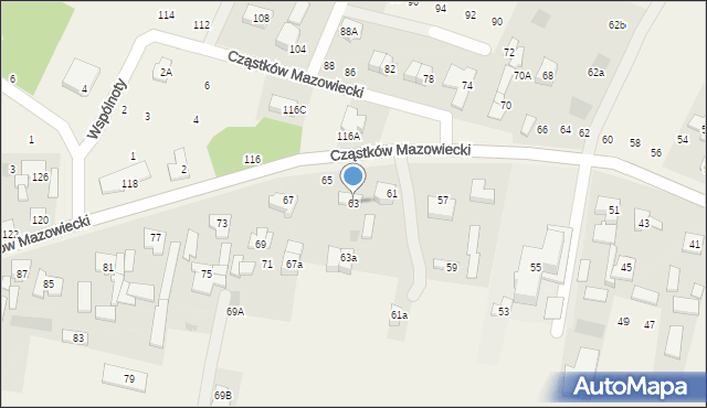 Cząstków Mazowiecki, Cząstków Mazowiecki, 63, mapa Cząstków Mazowiecki
