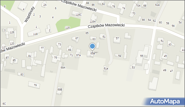 Cząstków Mazowiecki, Cząstków Mazowiecki, 63a, mapa Cząstków Mazowiecki