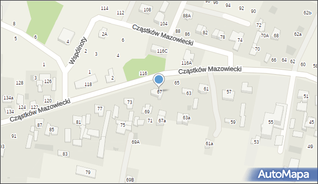 Cząstków Mazowiecki, Cząstków Mazowiecki, 67, mapa Cząstków Mazowiecki