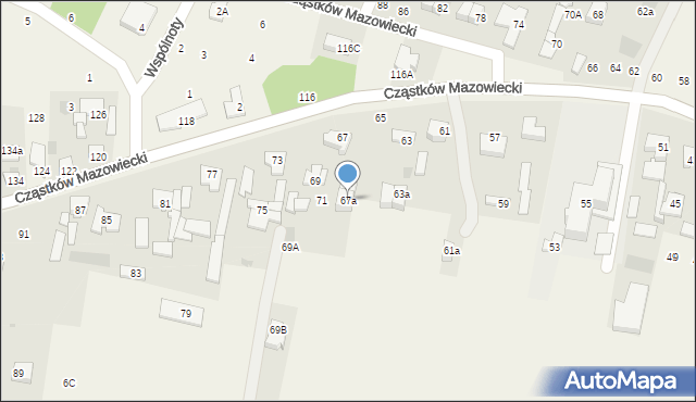 Cząstków Mazowiecki, Cząstków Mazowiecki, 67a, mapa Cząstków Mazowiecki