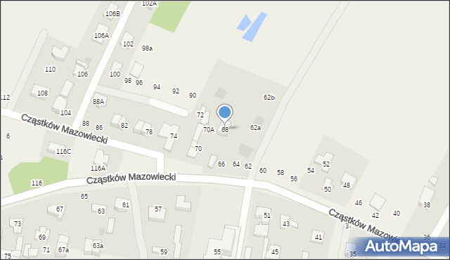 Cząstków Mazowiecki, Cząstków Mazowiecki, 68, mapa Cząstków Mazowiecki