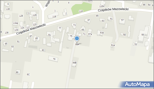 Cząstków Mazowiecki, Cząstków Mazowiecki, 69A, mapa Cząstków Mazowiecki