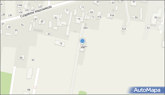 Cząstków Mazowiecki, Cząstków Mazowiecki, 69B, mapa Cząstków Mazowiecki