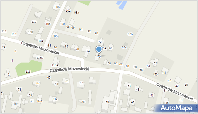 Cząstków Mazowiecki, Cząstków Mazowiecki, 70, mapa Cząstków Mazowiecki